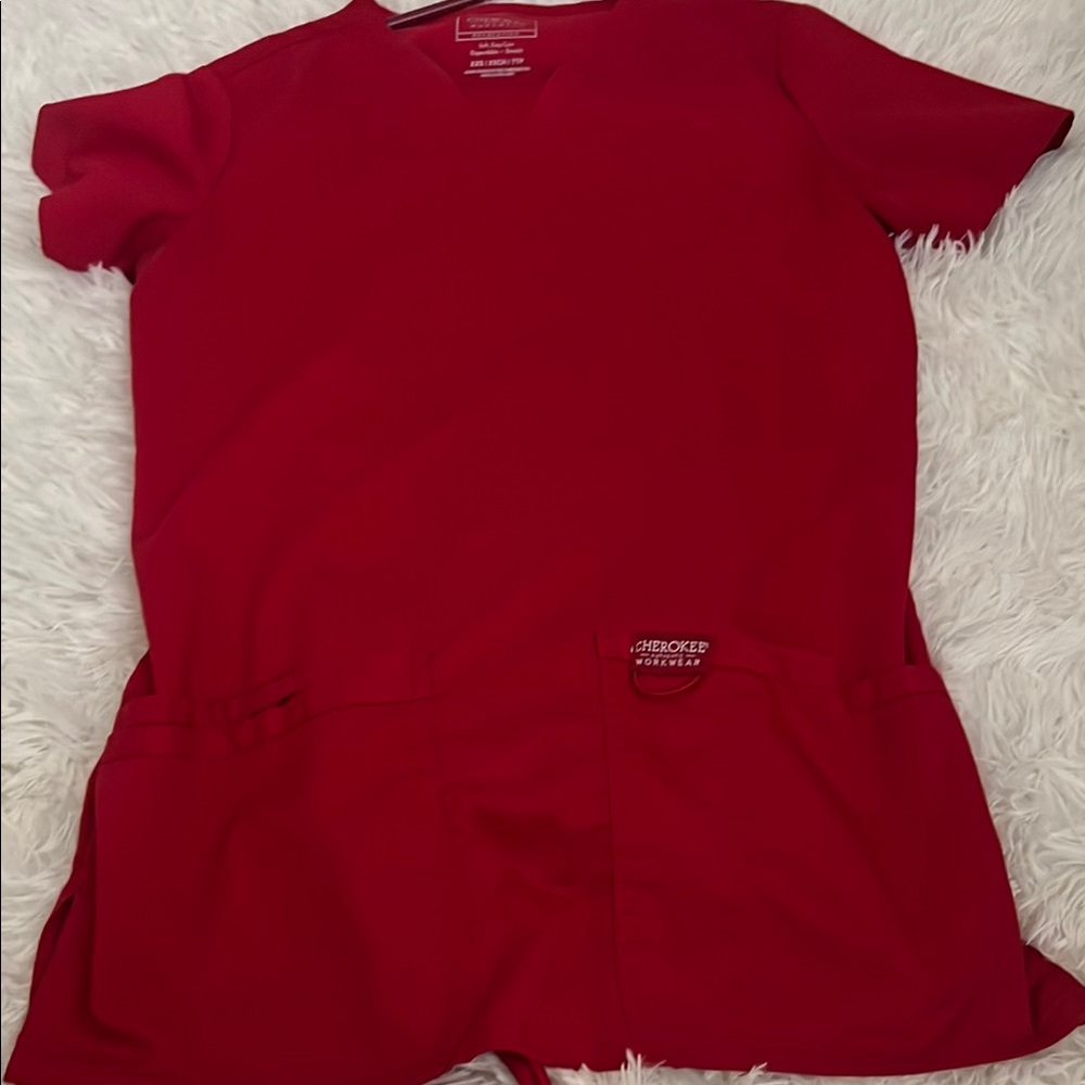 Cherokee Bright Red Medical Scrubs XXS/XXS/P